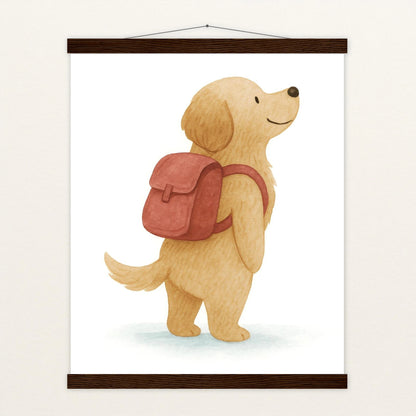 Hugo der Hund - Motiv: "Rucksack" Poster mit Leisten von tinylearner