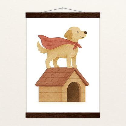 Hugo der Hund - Motiv: "Superheld" Poster mit Leisten von tinylearner