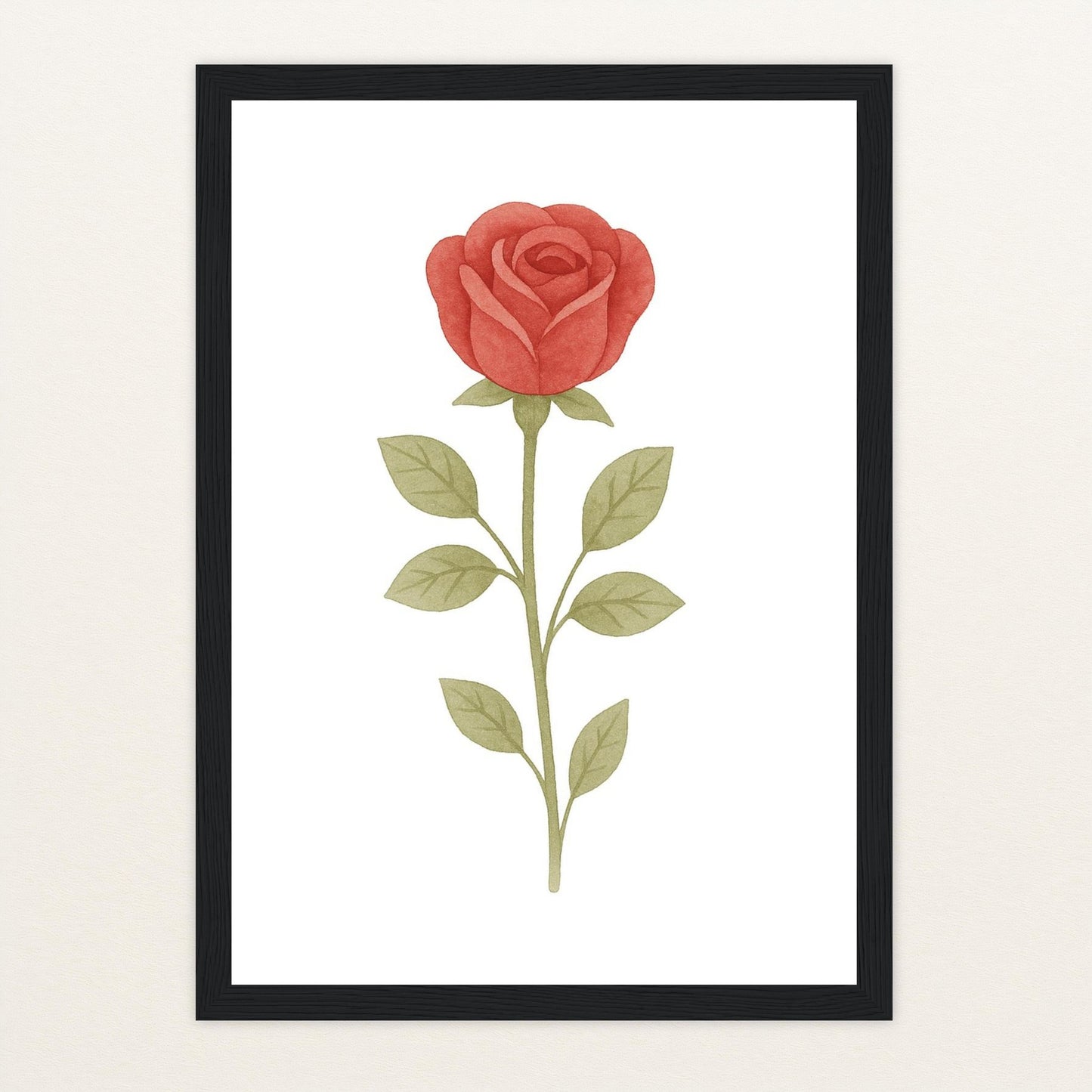 Rose Poster mit Holzrahmen von tinylearner
