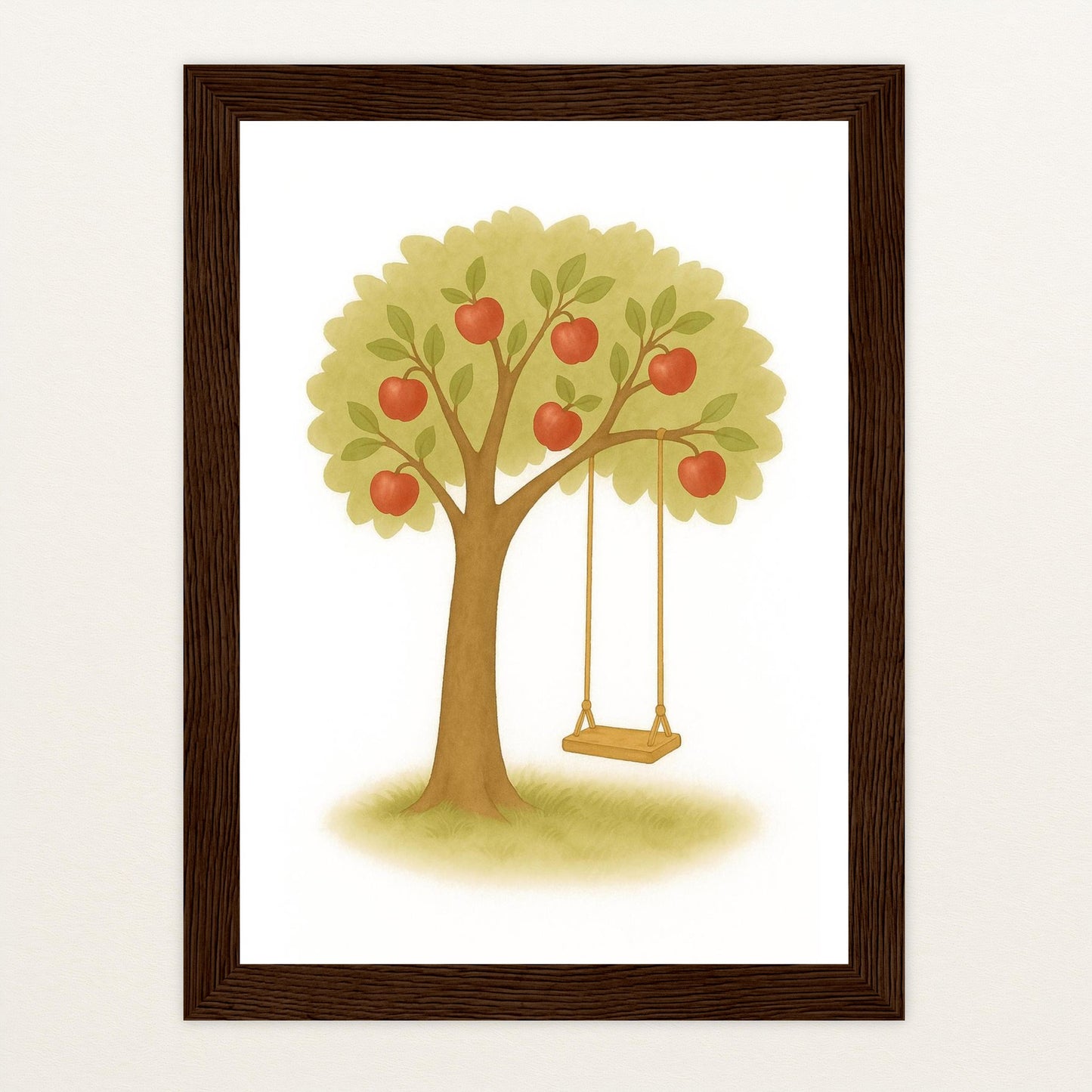 Apfelbaum Poster mit Holzrahmen von tinylearner