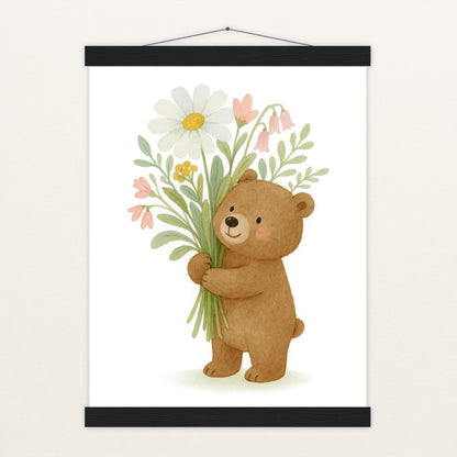 Balu der Bär - Motiv: "Blumenstrauß" Poster mit Leisten von tinylearner