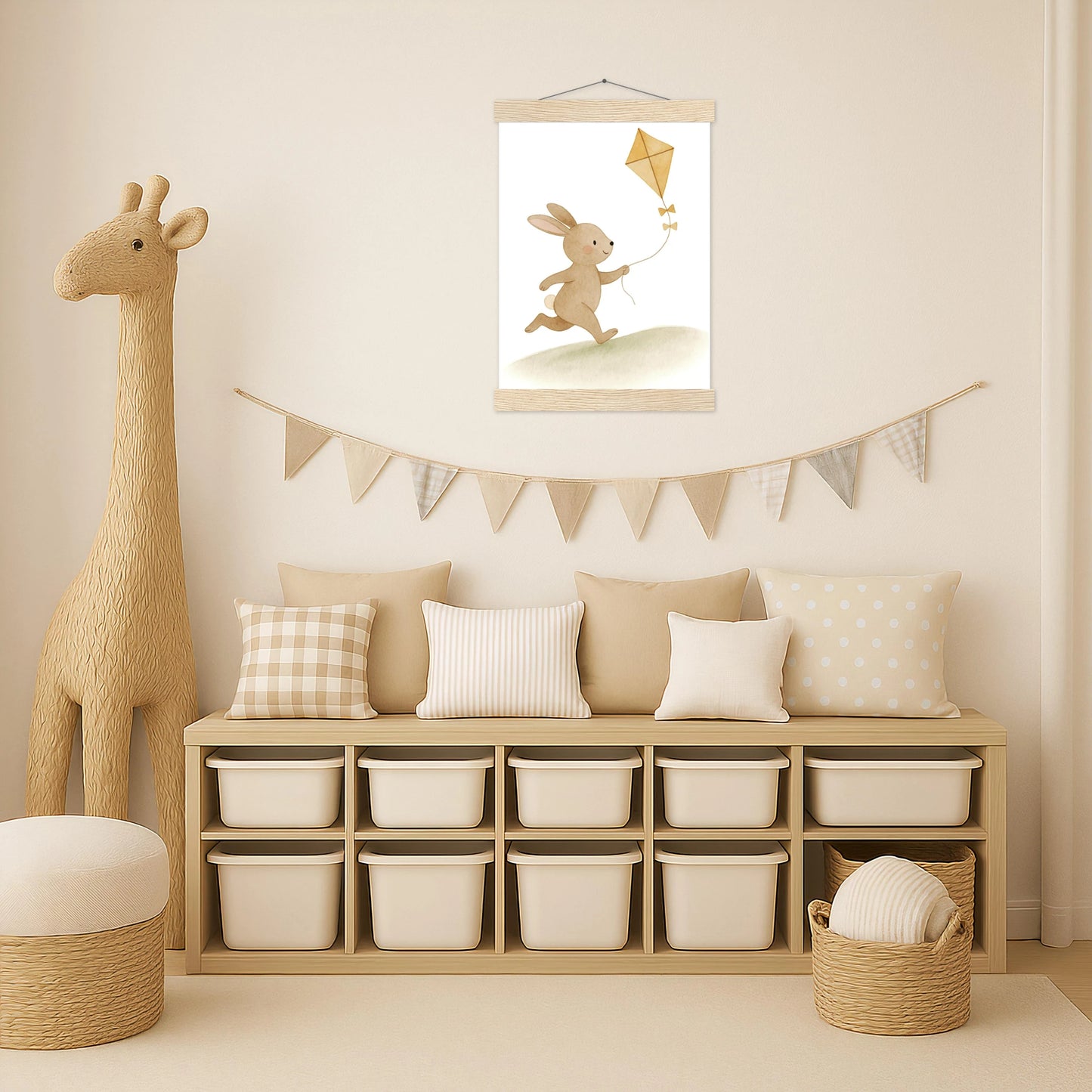 Holly der Hase - Motiv: "Drachen" Poster mit Leisten von tinylearner