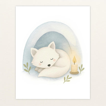 Pino der Polarfuchs - Motiv: "Schneehöhle" Poster von tinylearner