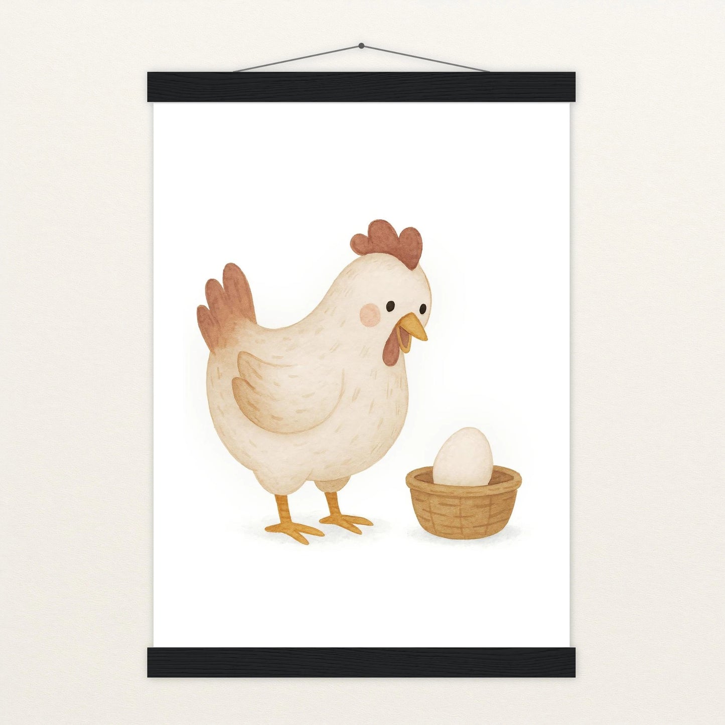 Hanni das Huhn - Motiv: "Ei" Poster mit Leisten von tinylearner
