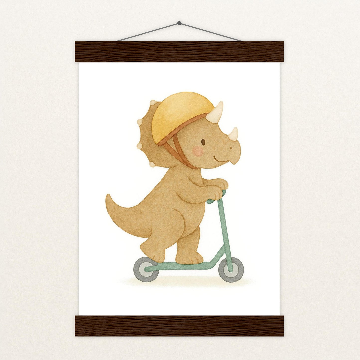 Dinosaurier Triceratops - Motiv: "Roller" Poster mit Leisten von tinylearner