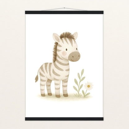 Zinni das Zebra Poster mit Leisten von tinylearner
