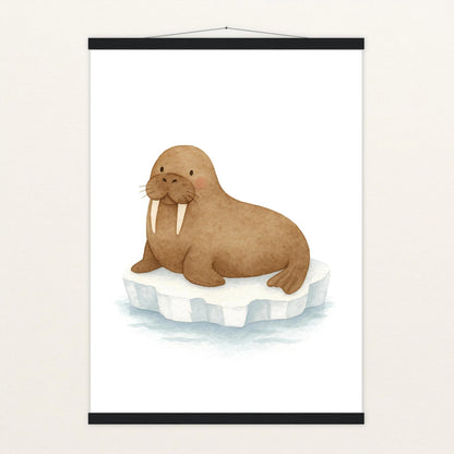 Wally das Walross Poster mit Leisten von tinylearner