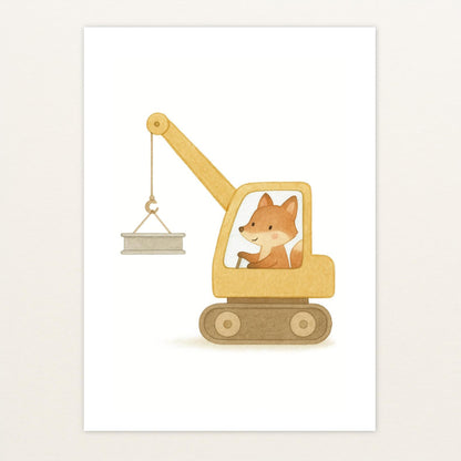 Finnegan der Fuchs - Motiv: "Kran" Poster von tinylearner