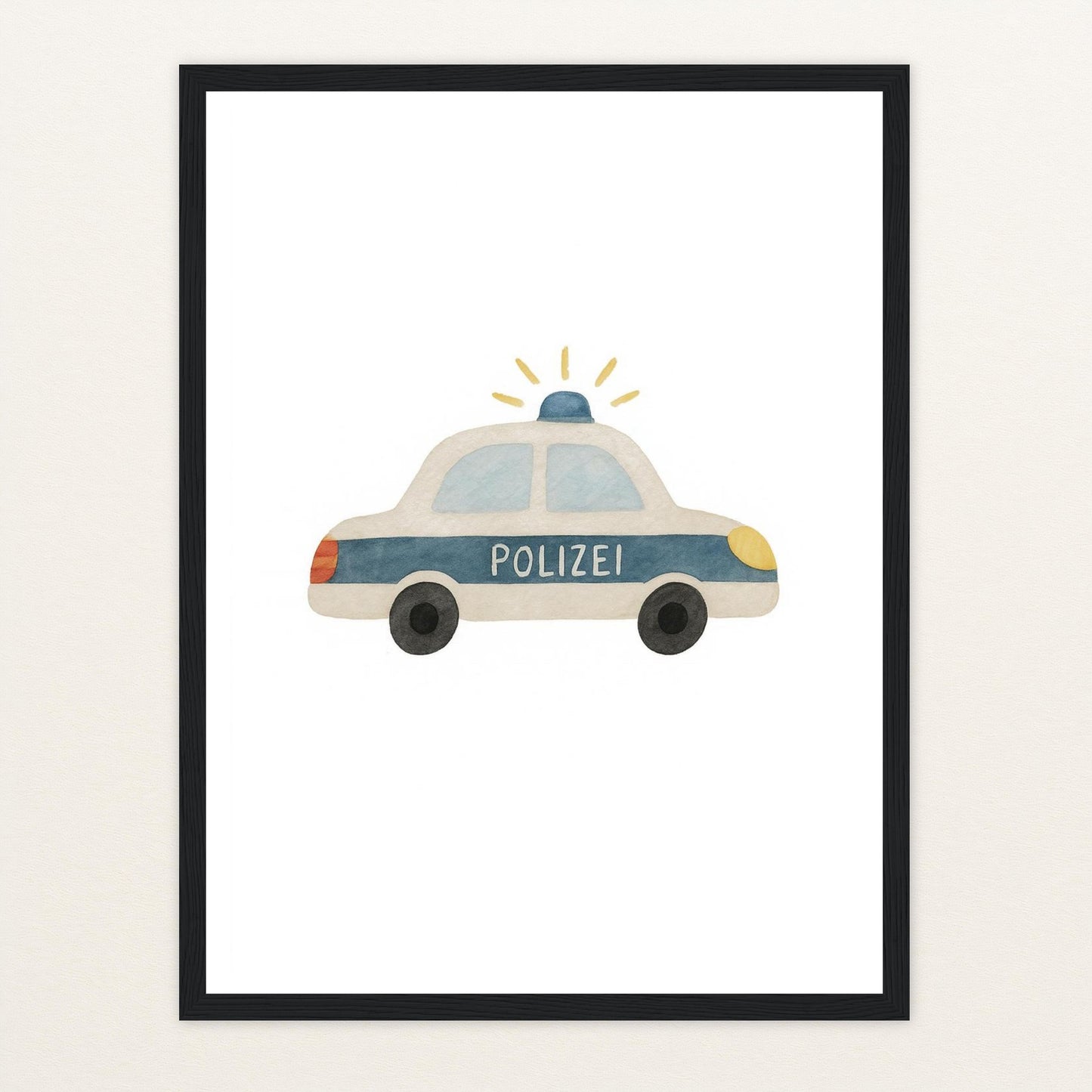 Polizei Poster mit Holzrahmen von tinylearner