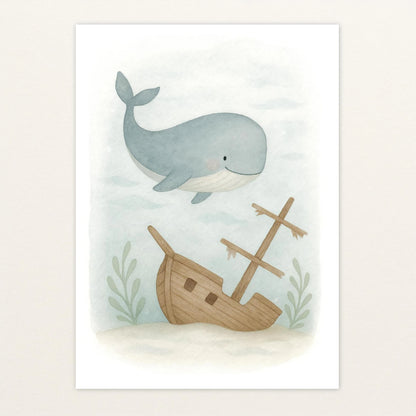 Willi der Wal - Motiv: "Schiffswrack" Poster von tinylearner