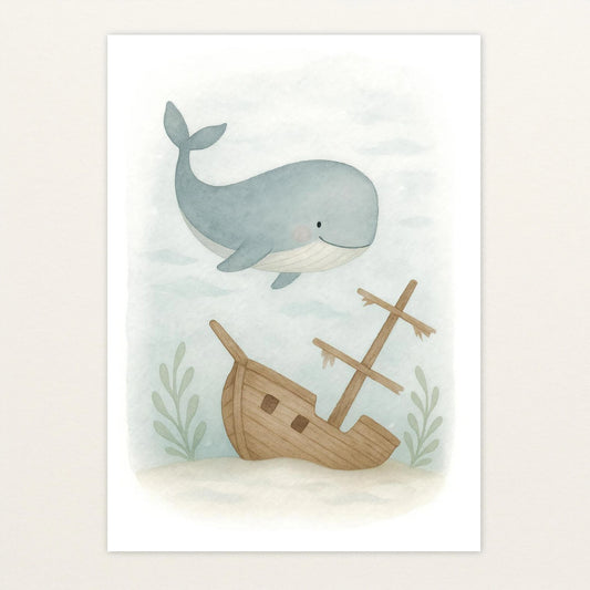 Willi der Wal - Motiv: "Schiffswrack" Poster von tinylearner