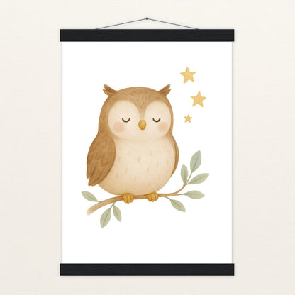 Emmi die Eule Poster mit Leisten von tinylearner