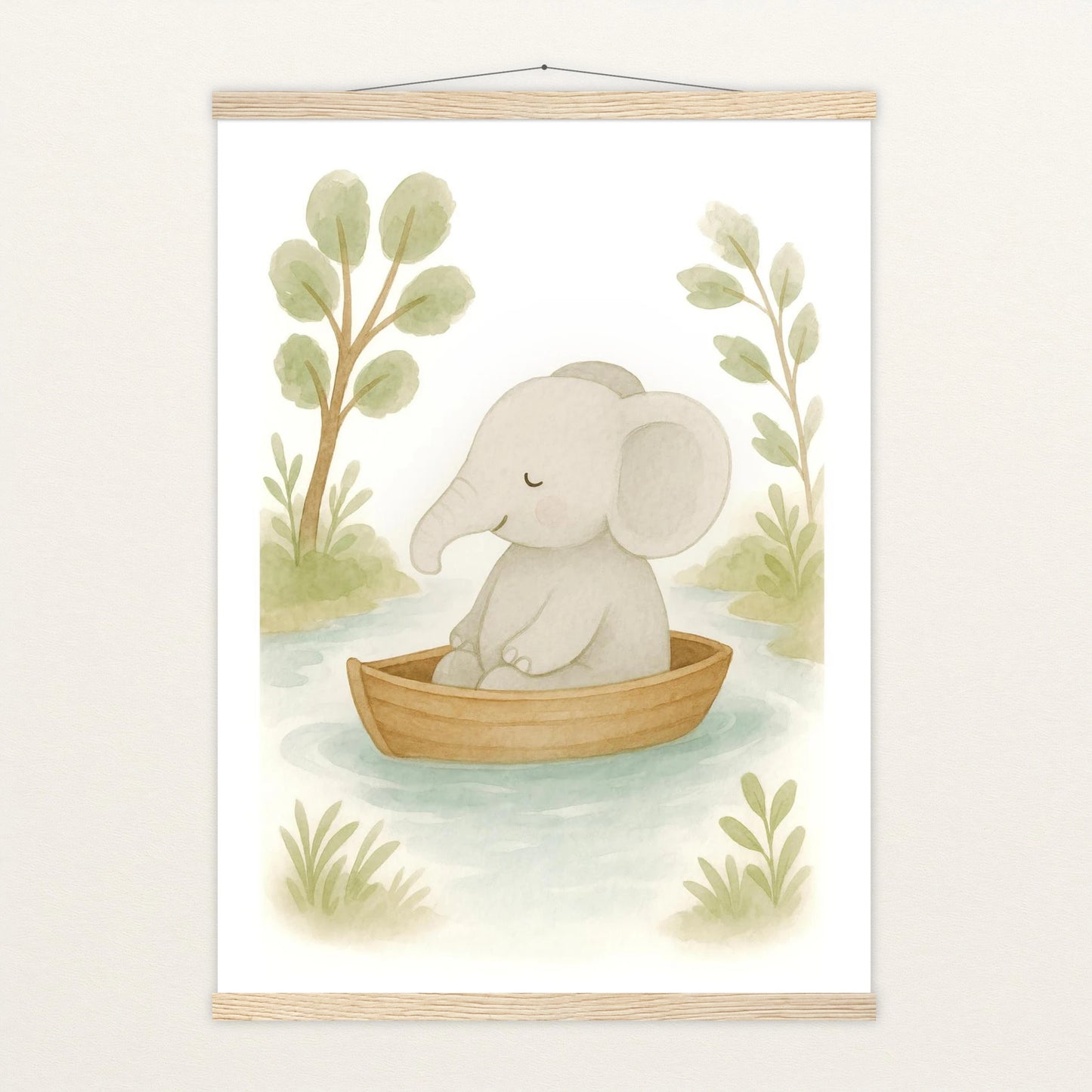 Emil der Elefant - Motiv: "Boot" Poster mit Leisten von tinylearner