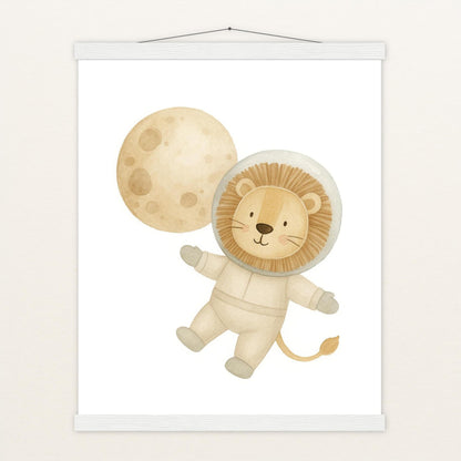 Leo der Löwe - Motiv: "Astronaut" Poster mit Leisten von tinylearner