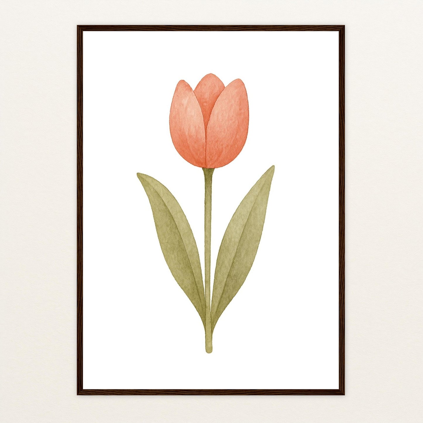 Tulpe Poster mit Holzrahmen von tinylearner