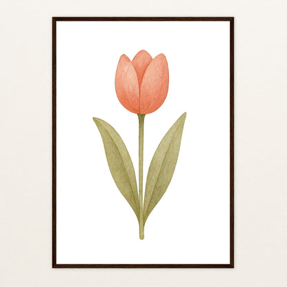 Tulpe Poster mit Holzrahmen von tinylearner