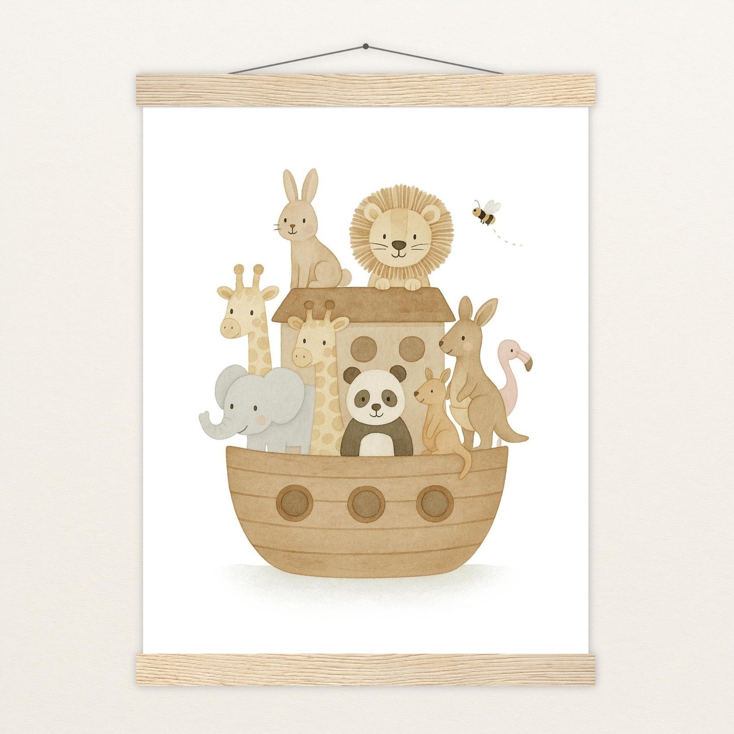 Tierfreunde - Motiv: "Arche Noah" Poster mit Leisten von tinylearner