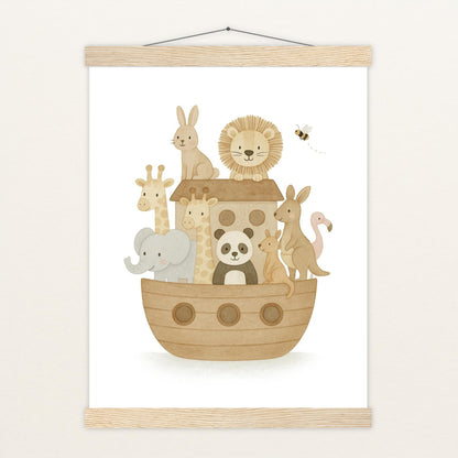 Tierfreunde - Motiv: "Arche Noah" Poster mit Leisten von tinylearner