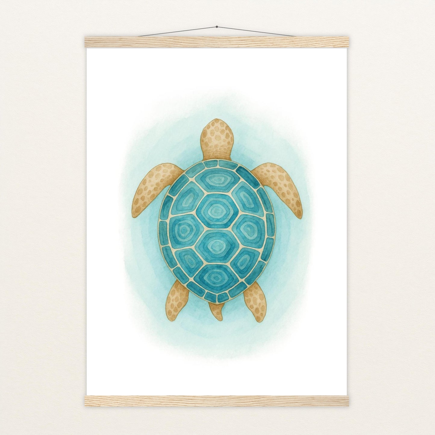 Sora die Schildkröte - Motiv: "Treiben" Poster mit Leisten von tinylearner