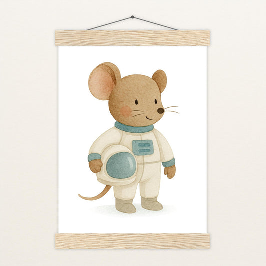 Mimi die Maus - Motiv: "Astronaut" Poster mit Leisten von tinylearner