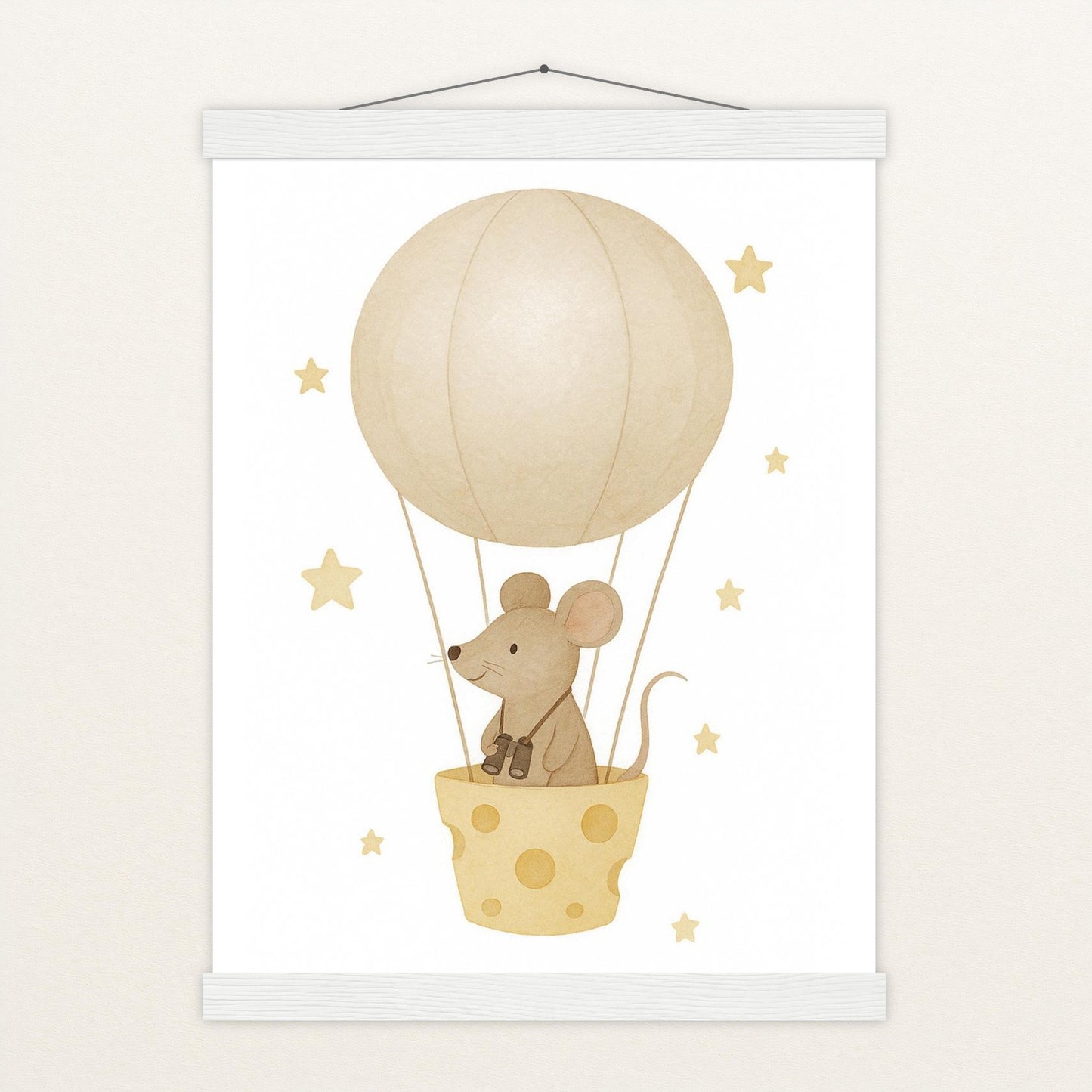 Mimi die Maus - Motiv: "Heißluftballon" Poster mit Leisten von tinylearner