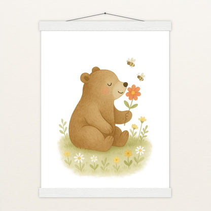 Balu der Bär - Motiv: "Blume" Poster mit Leisten von tinylearner