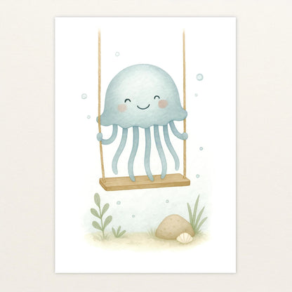 Quinn die Qualle - Motiv: "Schaukel" Poster von tinylearner