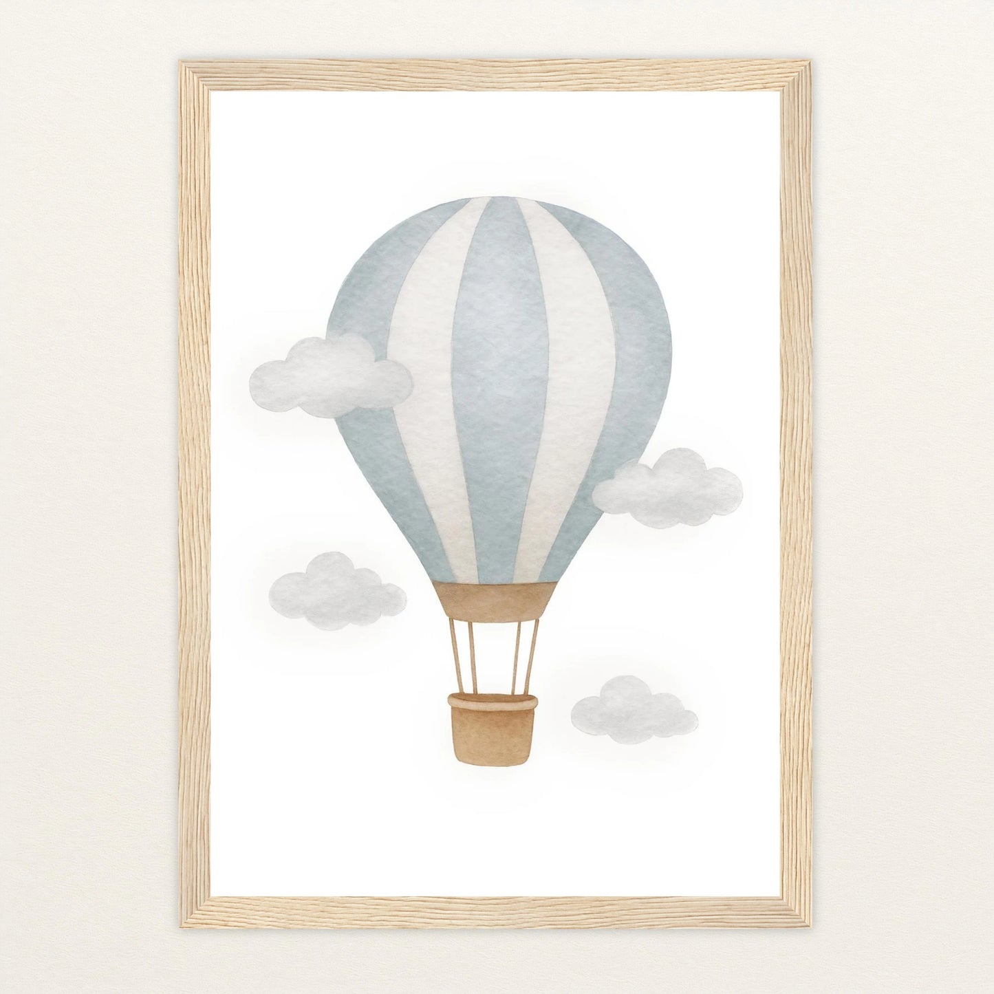 Heißluftballon Poster mit Holzrahmen von tinylearner