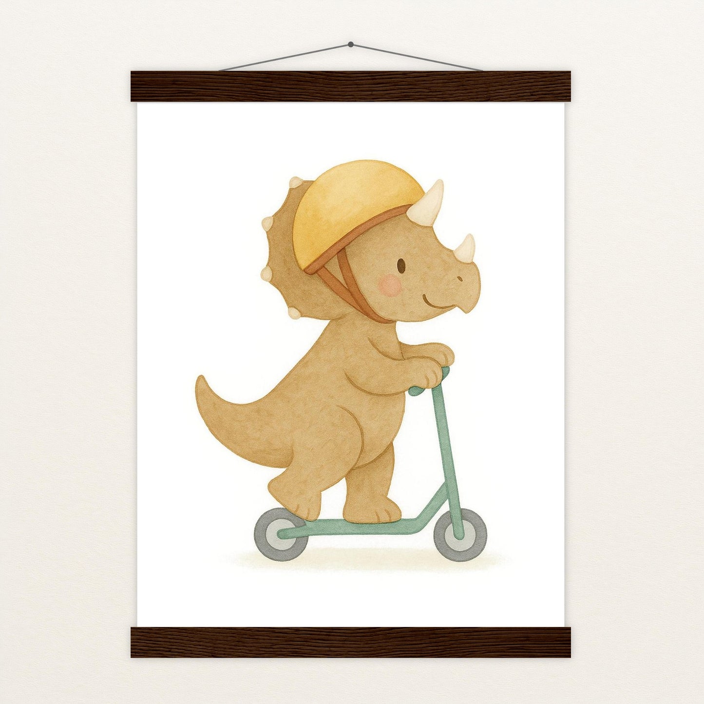 Dinosaurier Triceratops - Motiv: "Roller" Poster mit Leisten von tinylearner