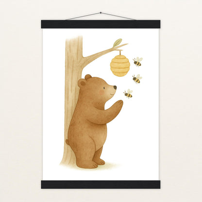 Balu der Bär - Motiv: "Bienenstock" Poster mit Leisten von tinylearner