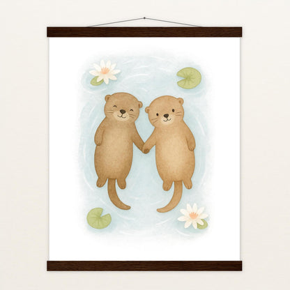 Otti der Otter Poster mit Leisten von tinylearner