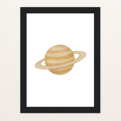Saturn Poster mit Holzrahmen von tinylearner