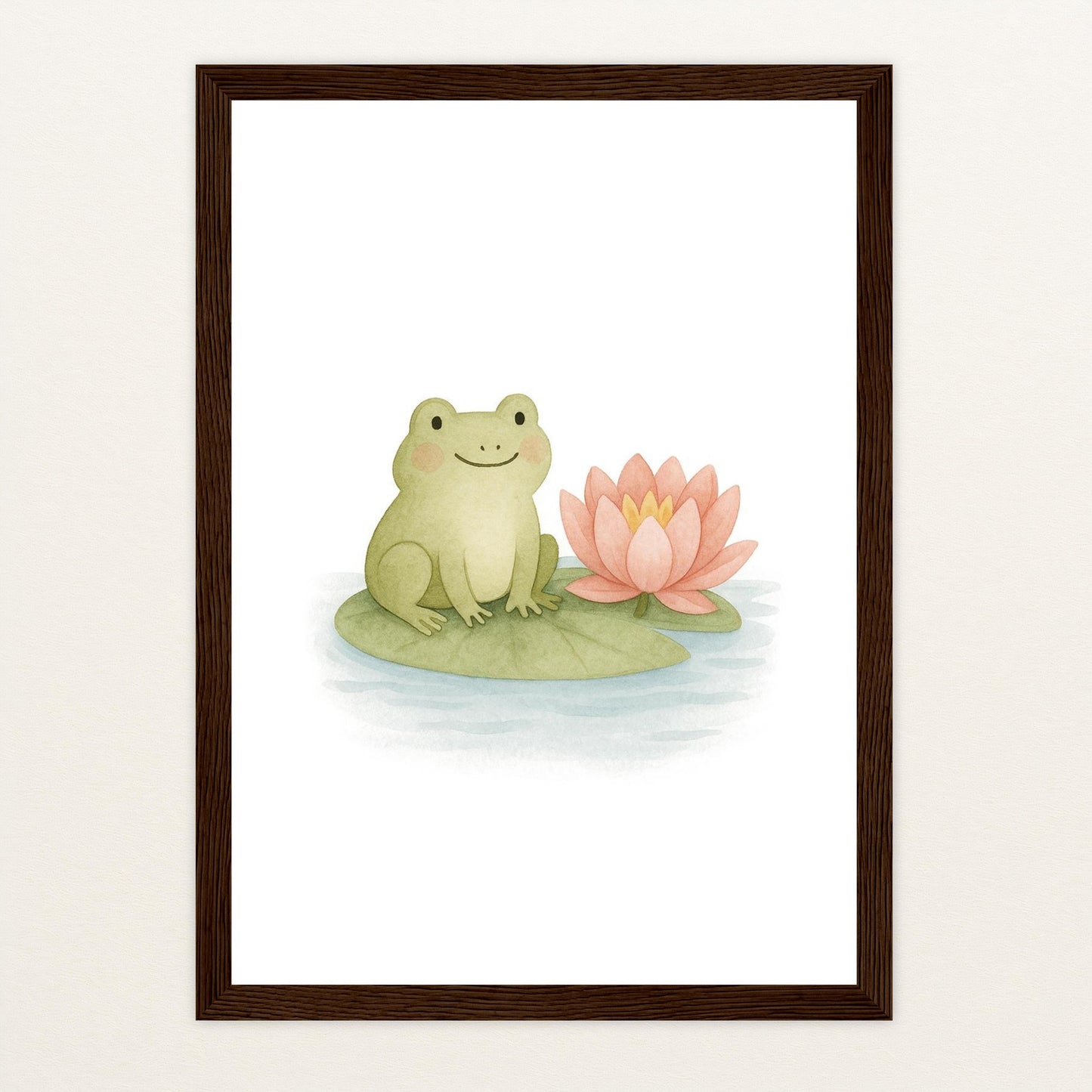 Flocke der Frosch Poster mit Holzrahmen von tinylearner