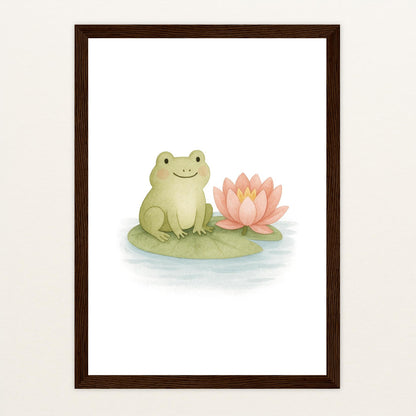Flocke der Frosch Poster mit Holzrahmen von tinylearner