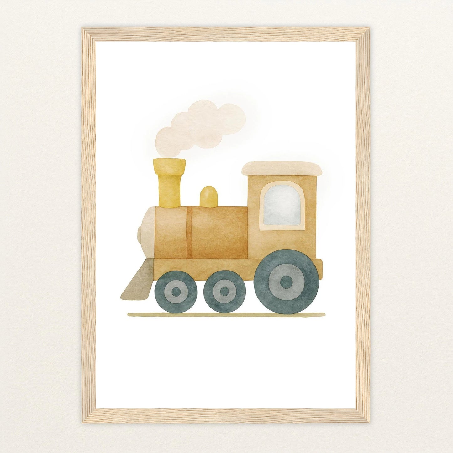 Lokomotive Poster mit Holzrahmen von tinylearner