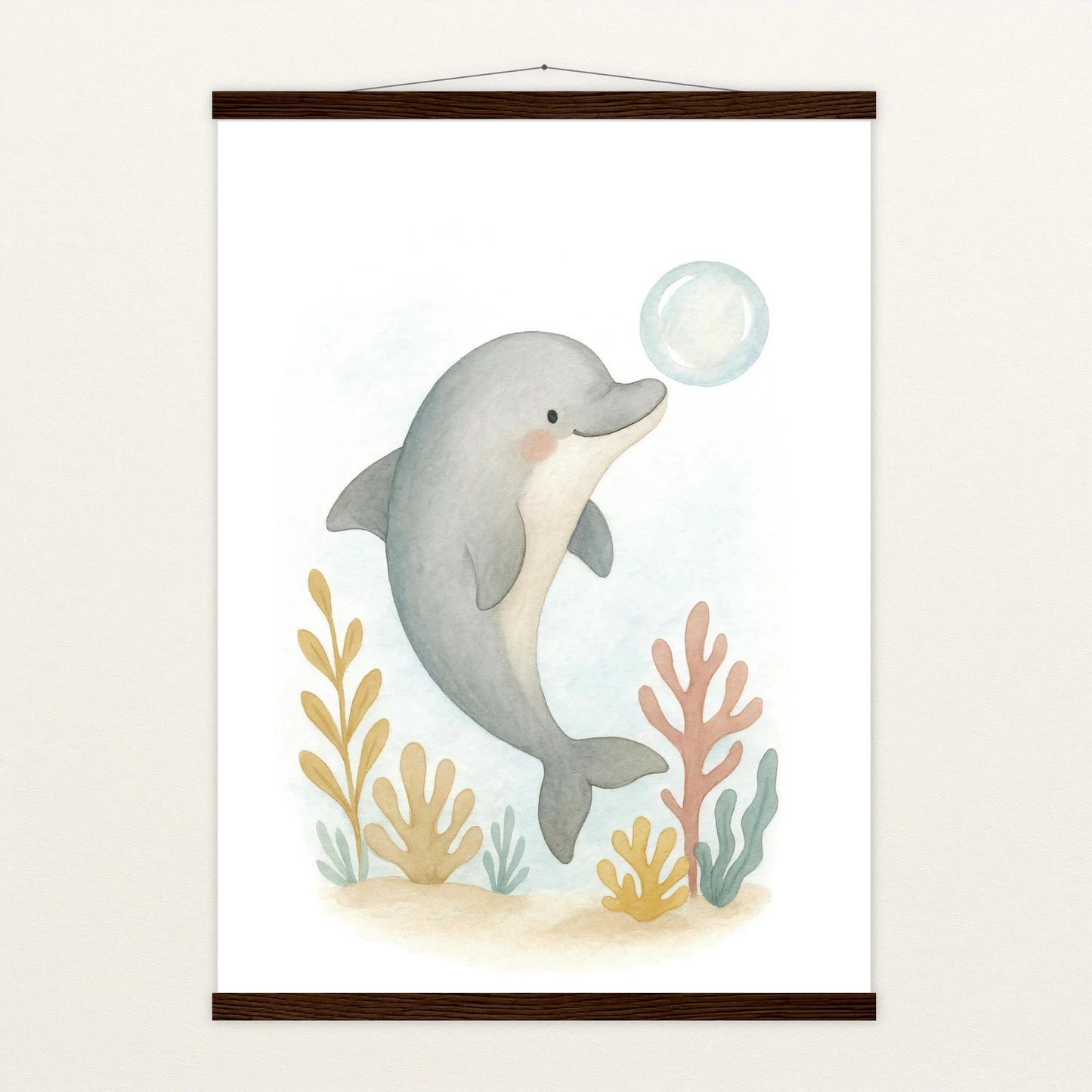 Dora der Delfin - Motiv: "Luftblase" Poster mit Leisten von tinylearner