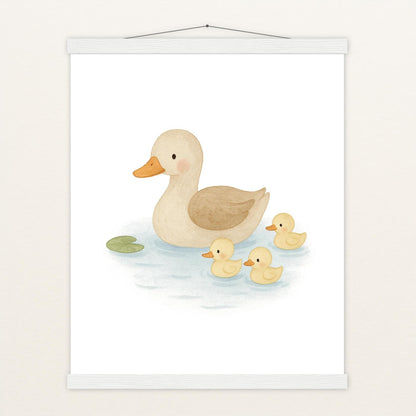 Gusi die Gans - Motiv: "Teich" Poster mit Leisten von tinylearner