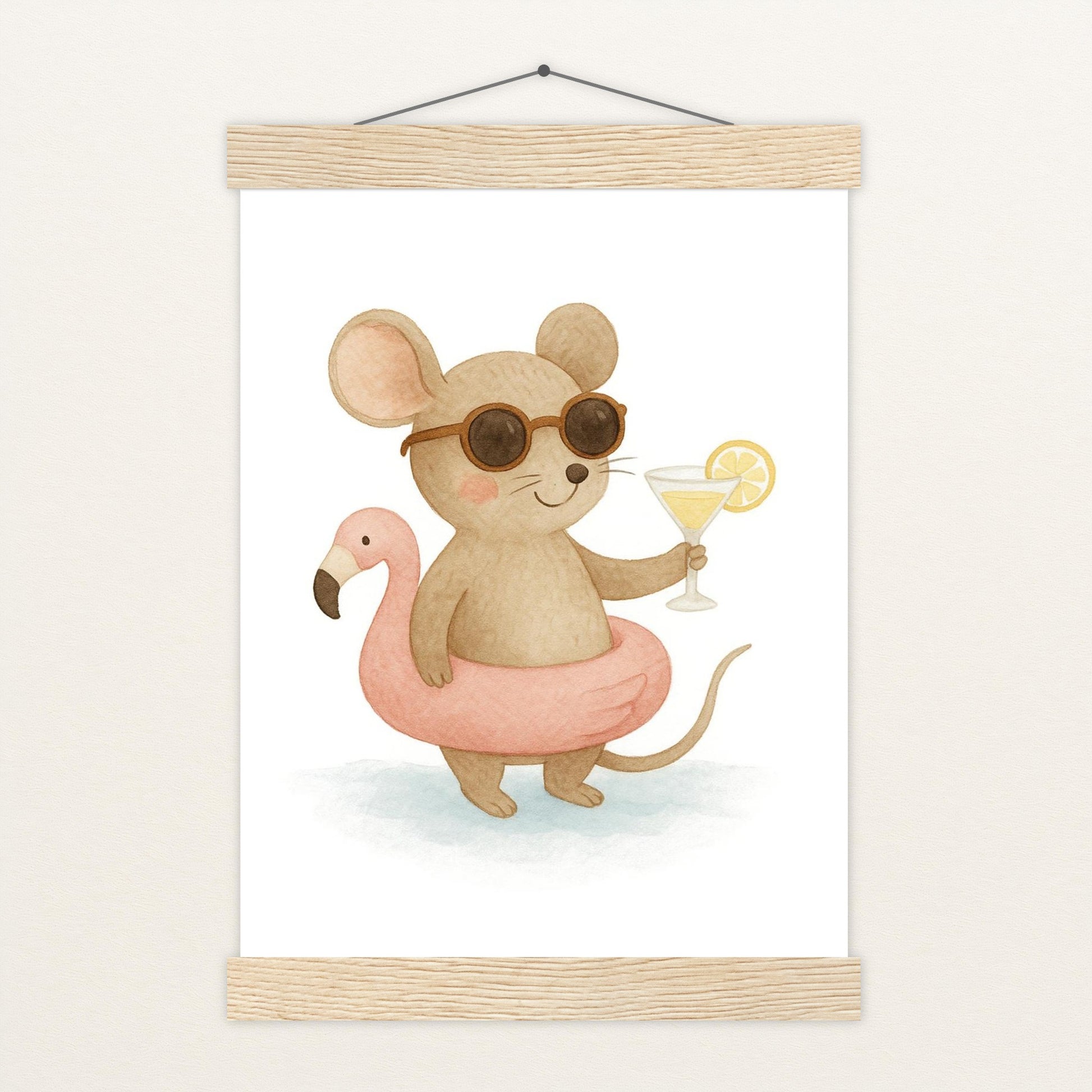 Mimi die Maus - Motiv: "Pooltag" Poster mit Leisten von tinylearner