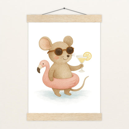 Mimi die Maus - Motiv: "Pooltag" Poster mit Leisten von tinylearner