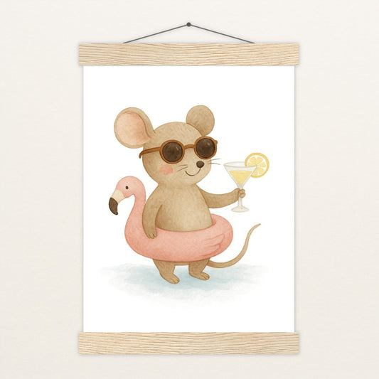 Mimi die Maus - Motiv: "Pooltag" Poster mit Leisten von tinylearner