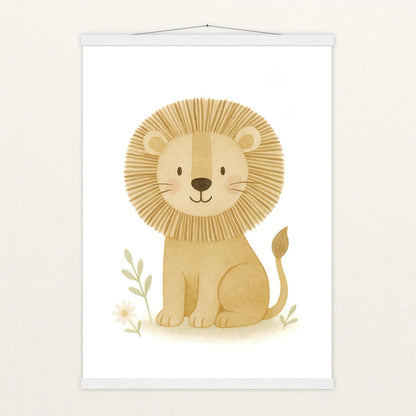 Leo der Löwe Poster mit Leisten von tinylearner