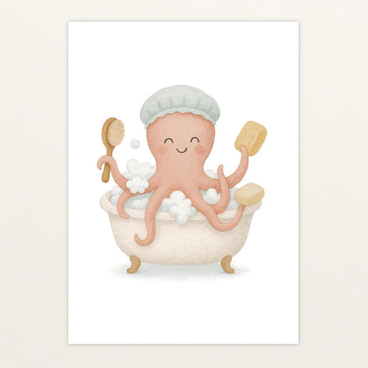 Tilli der Tintenfisch - Motiv: "Baden" Poster von tinylearner