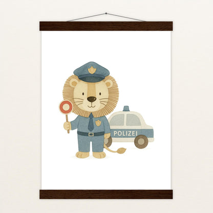 Leo der Löwe - Motiv: "Polizei" Poster mit Leisten von tinylearner