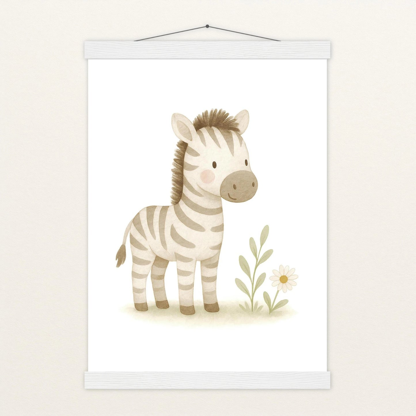 Zinni das Zebra Poster mit Leisten von tinylearner