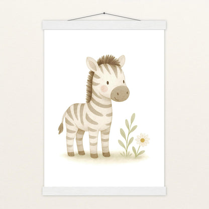 Zinni das Zebra Poster mit Leisten von tinylearner