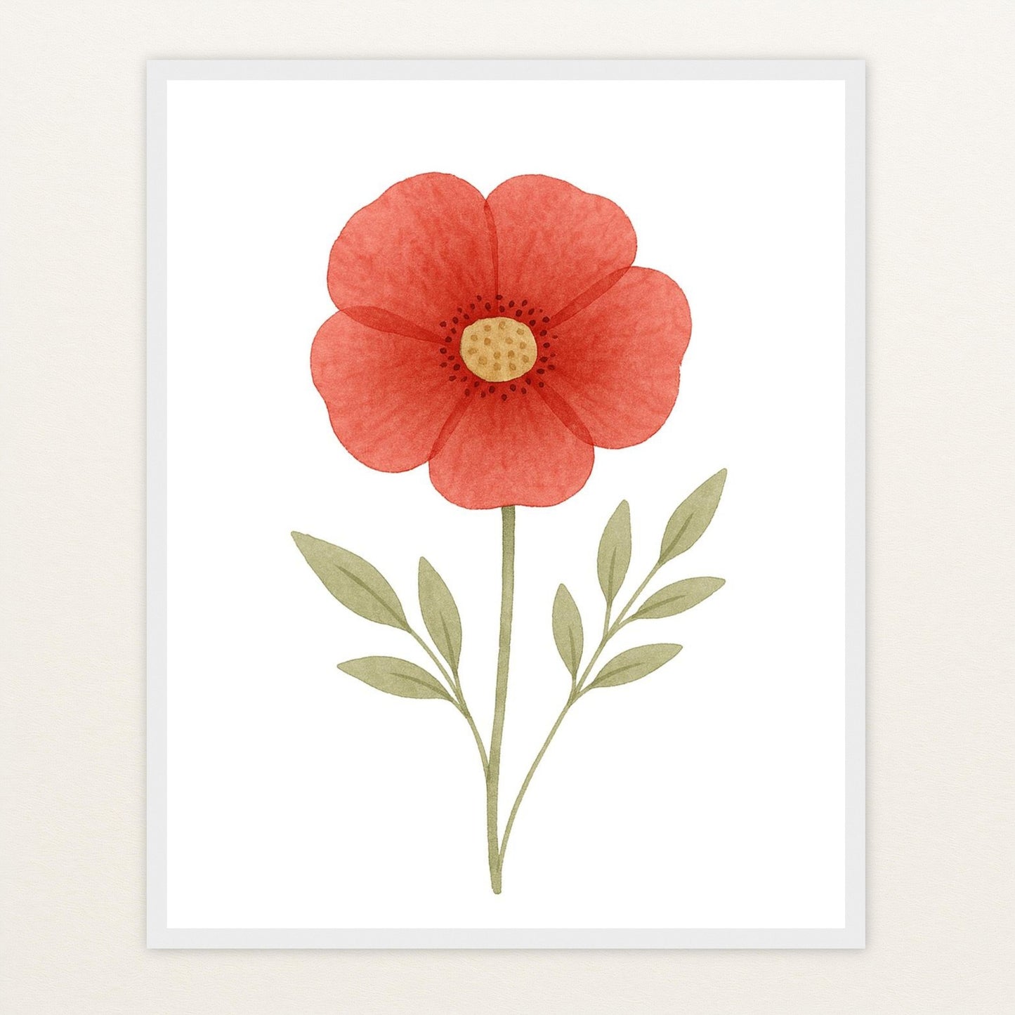 Mohnblume Poster mit Holzrahmen von tinylearner