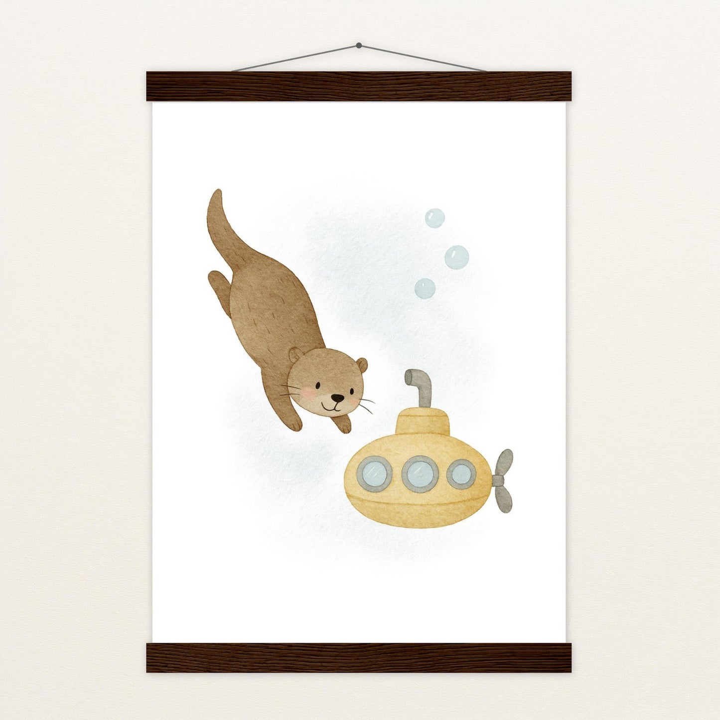 Otti der Otter - Motiv: "U-Boot" Poster mit Leisten von tinylearner