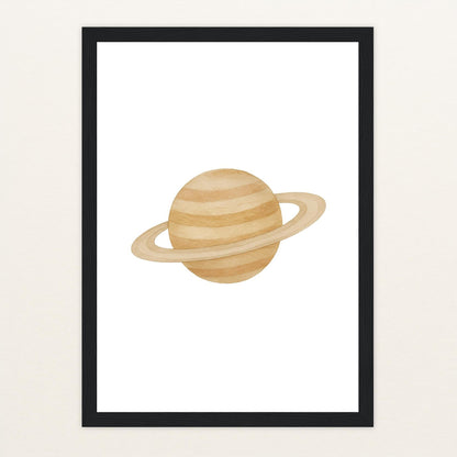 Saturn Poster mit Holzrahmen von tinylearner