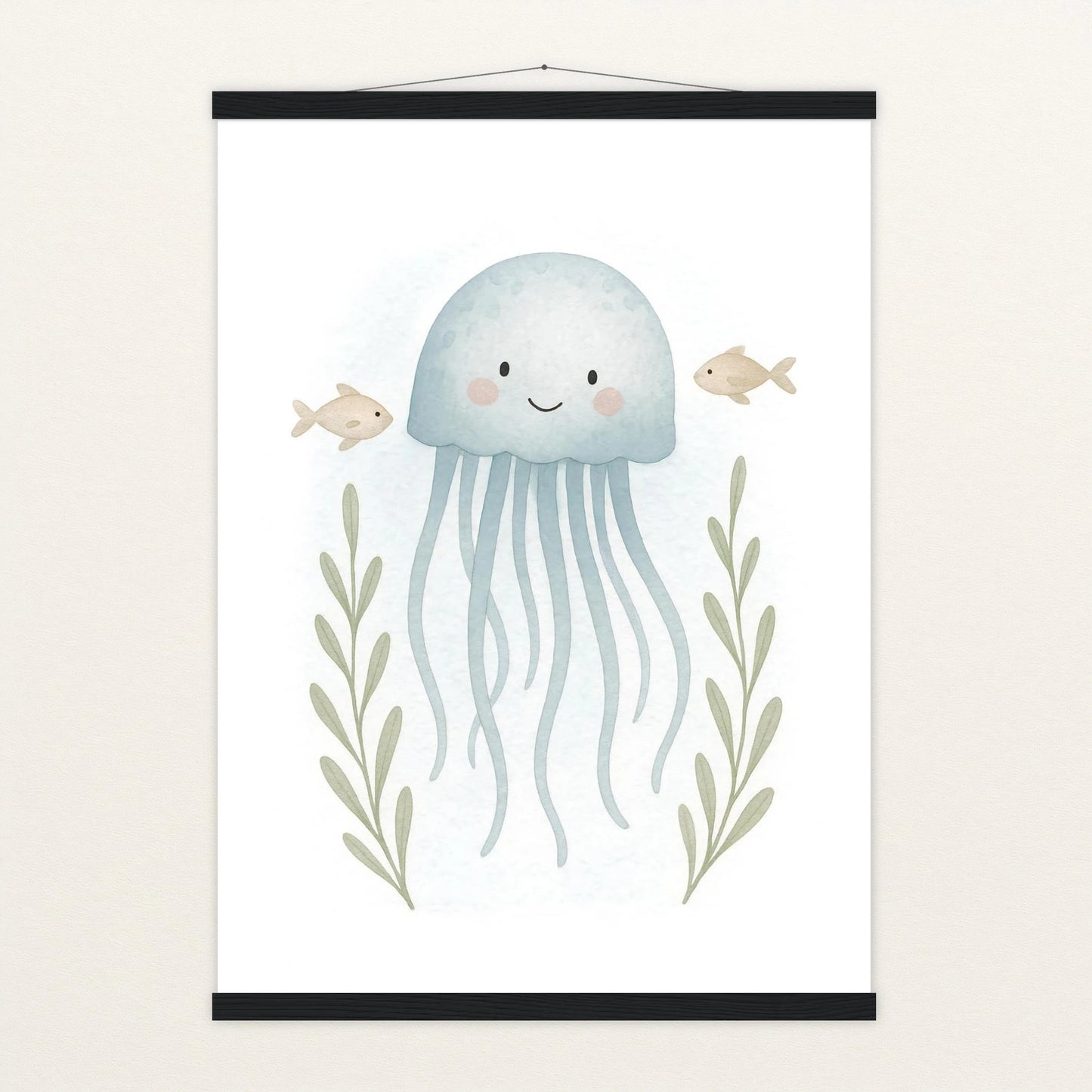 Quinn die Qualle Poster mit Leisten von tinylearner