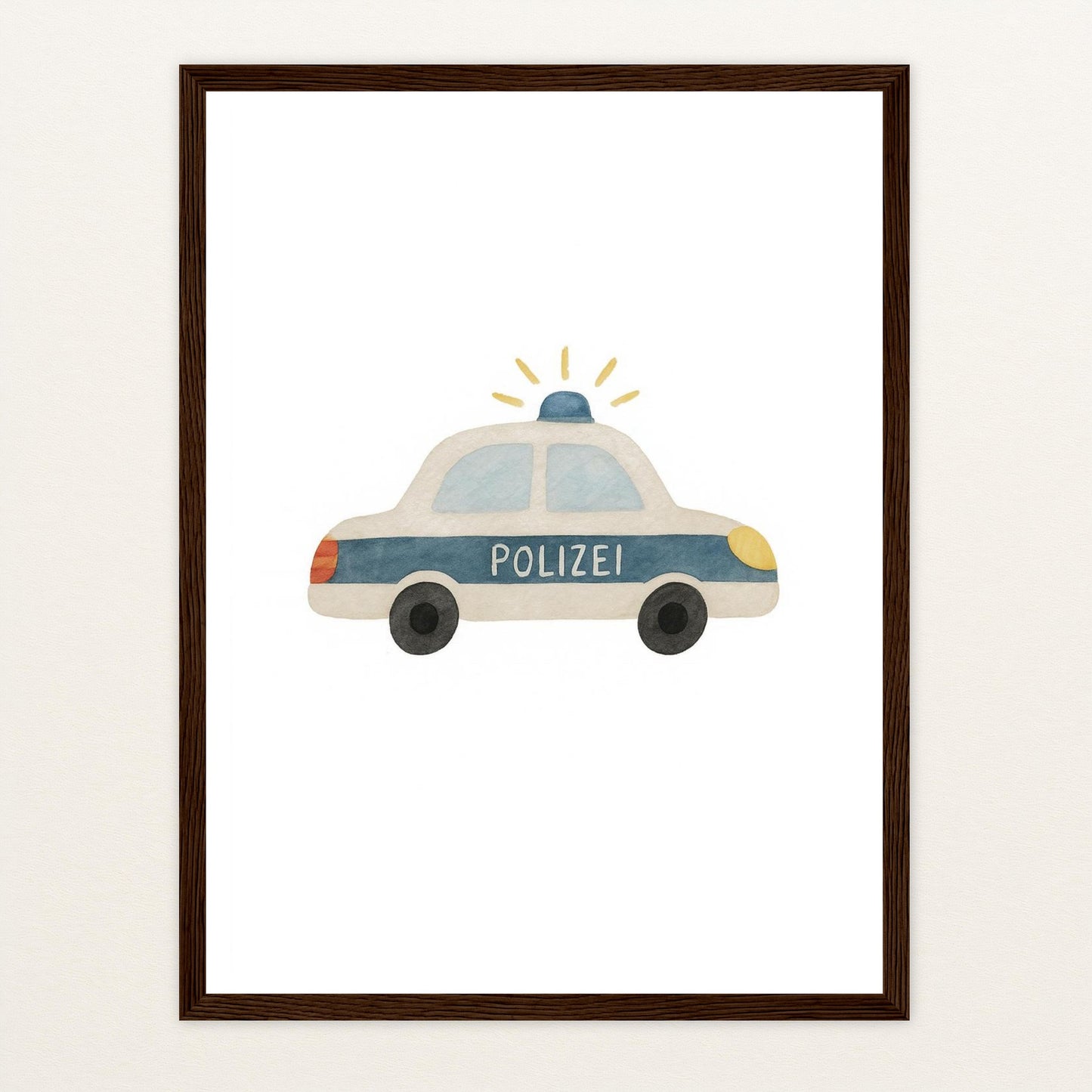 Polizei Poster mit Holzrahmen von tinylearner